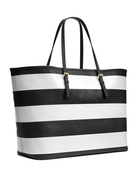 michael kors medium jet set striped travel tote|michael kors jet set silver.